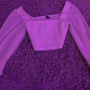 Windsor flared sheer arms top
